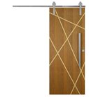 Porta De Correr Padrão Imbuia Agatha Trilho Soft Puxador Barr