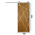 Porta De Correr Padrão Imbuia Agatha Trilho Soft Puxador Barr