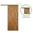 Porta De Correr Padrão Imbuia Agatha Trilho Vision Puxador Ba