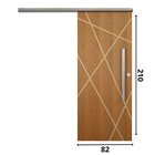 Porta De Correr Padrão Imbuia Agatha Trilho Vision Puxador Ba