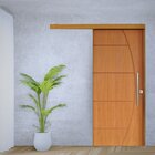 Porta De Correr Padrão Imbuia Belissima 6 Trilho Embutir Puxa