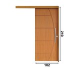 Porta De Correr Padrão Imbuia Belissima 6 Trilho Embutir Puxa