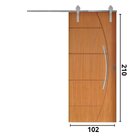 Porta De Correr Padrão Imbuia Belissima 6 Trilho Soft Puxador