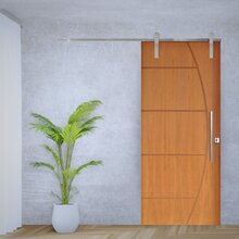 Porta De Correr Padrão Imbuia Belissima 6 Trilho Soft Puxador