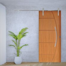 Porta De Correr Padrão Imbuia Belissima 6 Trilho Soft Puxador