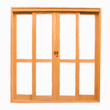 Porta De Correr Panorâmica Reta 4 Folhas Em Madeira Maciça Ce