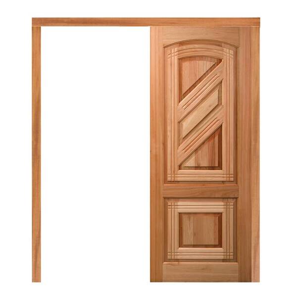 Porta De Correr Pm18 Advanced Em Madeira Maciça Eucalipto Cru