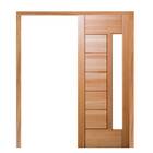 Porta De Correr Pm76 Lira Em Madeira Maciça Eucalipto Cruzeir