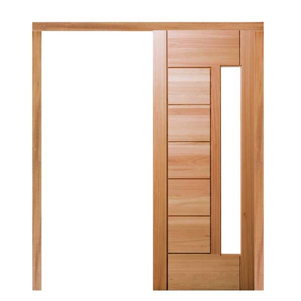 Porta De Correr Pm76 Lira Em Madeira Maciça Eucalipto Cruzeir