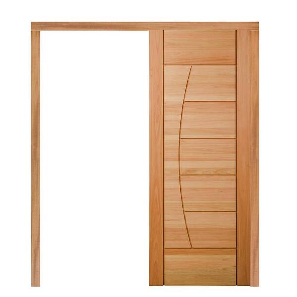 Porta De Correr Pm78 Solar Em Madeira Maciça Eucalipto Cruzei