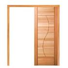 Porta De Correr Pm89 Evidence Em Madeira Maciça Eucalipto Cru