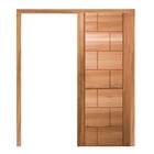 Porta De Correr Pm94 Talismã Em Madeira Maciça Eucalipto Cruz