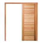 Porta De Correr Pm95 Clean Em Madeira Maciça Eucalipto Cruzei
