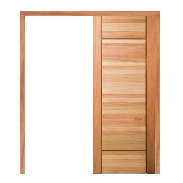Porta De Correr Pm95 Clean Em Madeira Maciça Eucalipto Cruzei