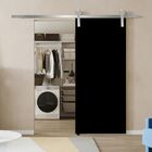 Porta De Correr Preta 210x70 Kit Celeiro