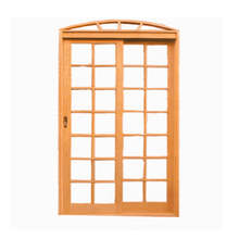 Porta De Correr Quadriculada Arco 2 Folhas Em Madeira Maciça