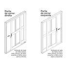 Porta De Correr Quadriculada Em Aço 217 X 200 X 12 Cm 4 Folha