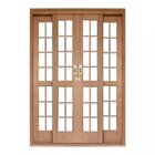 Porta De Correr Quadriculado 4 Folhas Cedro Arana 215cmx160cm