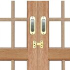 Porta De Correr Quadriculado 4 Folhas Cedro Arana 215cmx200cm