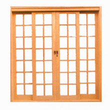 Porta De Correr Quadridulada Reta 4 Follhas Em Madeira Maciça