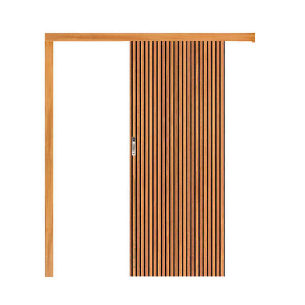 Porta De Correr Ripada Fuji Em Madeira Semi Sólida Hdf Com Mo