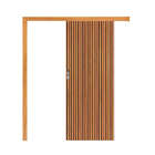 Porta De Correr Ripada Fuji Em Madeira Semi Sólida Hdf Com Mo