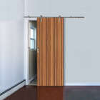 Porta De Correr Ripada Fuji Em Madeira Semi Sólida Hdf Com Tr