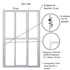 Porta De Correr Sacada 3 Folhas Sequenciais 2.10 X 1.20 Branc