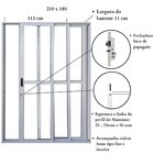 Porta De Correr Sacada 3 Folhas Sequenciais 2.10 X 1.80 Brilh