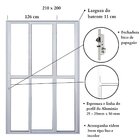 Porta De Correr Sacada 3 Folhas Sequenciais 2.10 X 2.00 Branc