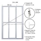 Porta De Correr Sacada 3 Folhas Sequenciais 2.10 X 2.00 Branc