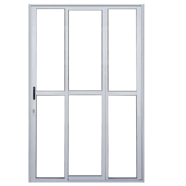 Porta De Correr Sacada 3 Folhas Sequenciais 2.10 X 2.00 Branc