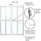 Porta De Correr Sacada 4 Folhas 2.10 X 1.80 Branca Linha 25 C