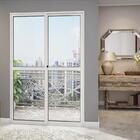 Porta De Correr Sacada Em Alumínio 2 Folhas Branco - 210x140