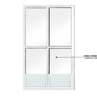Porta De Correr Sacada Mista Em Alumínio 2 Folhas Branco - 21