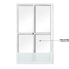 Porta De Correr Sacada Mista Em Alumínio 2 Folhas Branco - 21
