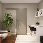 Kit Correr com Batente de 12 a 19cm e Folha de Porta Lacca Touch Cappucino Direito ou Esquerdo 2,10x0,72 Artens