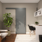 Kit Correr com Batente de 12 a 19cm e Folha de Porta Lacca Touch Grafite Direito ou Esquerdo 2,10x0,72 Artens