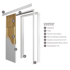 Kit Correr com Batente de 12 a 19cm e Folha de Porta Lacca Touch Grafite Direito ou Esquerdo 2,10x1,02 Artens