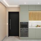 Kit Correr com Batente de 12 a 19cm e Folha de Porta Lacca Touch Nero Direito ou Esquerdo 2,10x1,02 Vivace Plus Artens