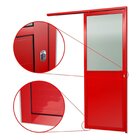 Porta De Correr Suspensa 210x100cm Meia Lambril Meia Vidro Di