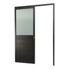 Porta De Correr Suspensa 210x100cm Meia Lambril Meia Vidro Di