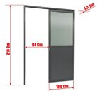 Porta De Correr Suspensa 210x100cm Meia Lambril Meia Vidro Es