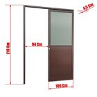 Porta De Correr Suspensa 210x100cm Meia Lambril Meia Vidro Es