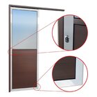 Porta De Correr Suspensa 210x100cm Meia Lambril Meia Vidro Es