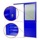 Porta De Correr Suspensa 210x100cm Meia Veneziana Meia Vidro