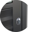 Porta De Correr Suspensa 210x100cm Meia Veneziana Meia Vidro