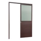 Porta De Correr Suspensa 210x100cm Meia Veneziana Meia Vidro