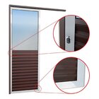 Porta De Correr Suspensa 210x100cm Meia Veneziana Meia Vidro