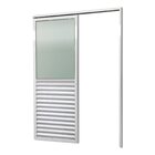 Porta De Correr Suspensa 210x100cm Meia Veneziana Meia Vidro